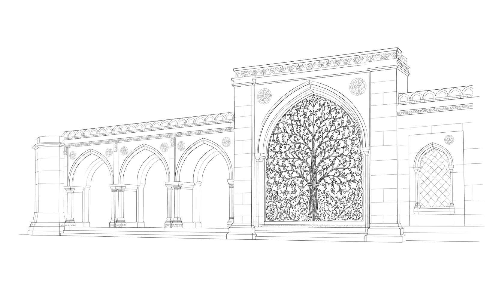 Sidi Saiyyed Mosque outline